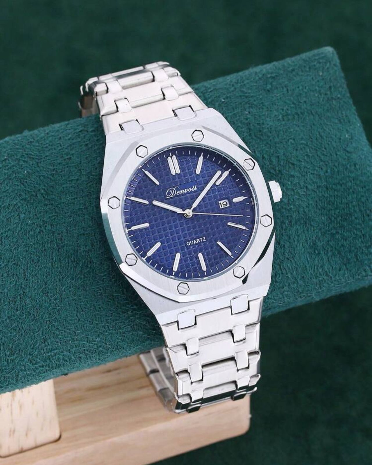 ساعة Denvosi رجالية من الفولاذ المقاوم للصدأ – تصميم أنيق، عرض للتاريخ، مقاومة للماء، مقاس 40 مم GMB 3088
