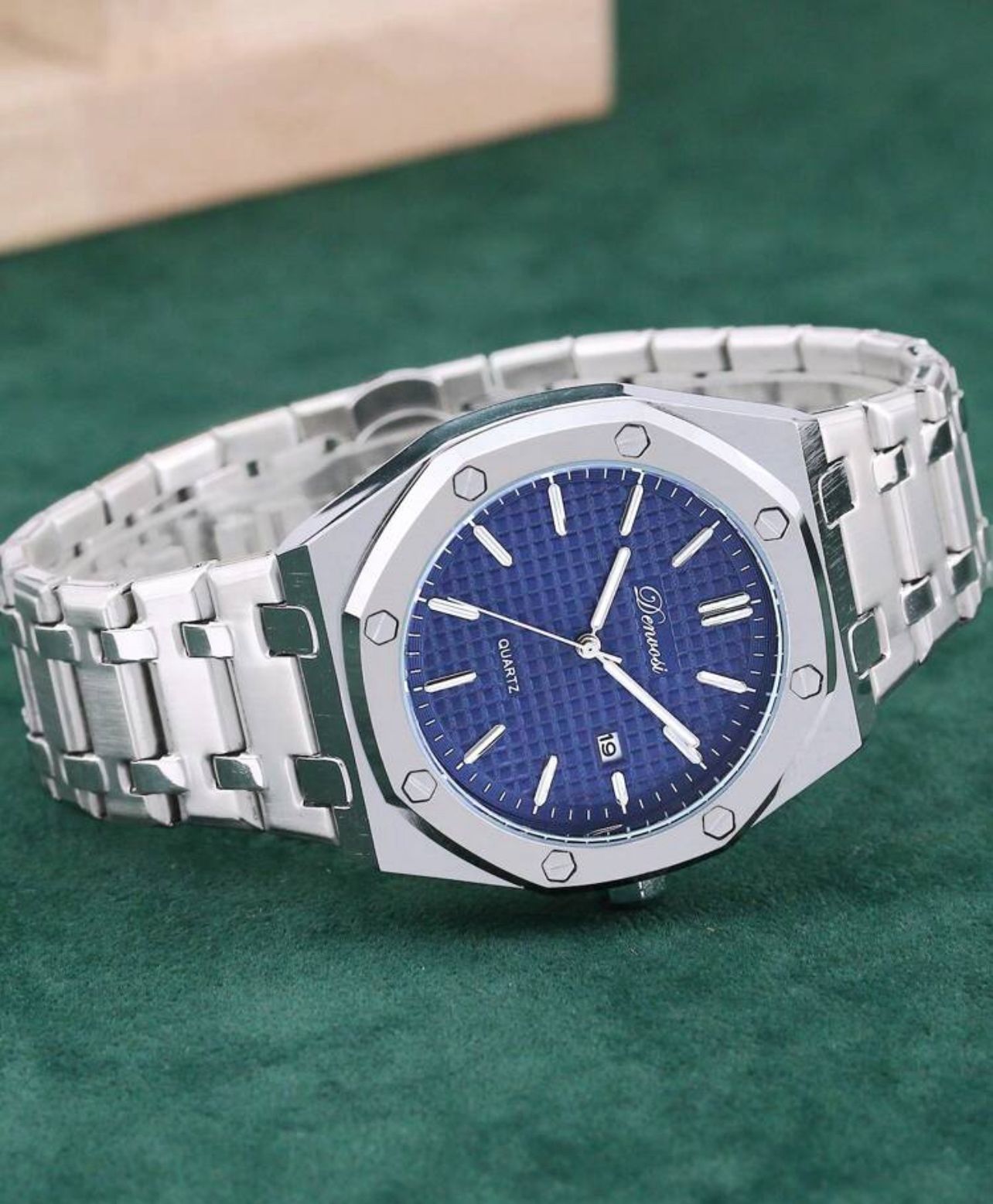 ساعة Denvosi رجالية من الفولاذ المقاوم للصدأ – تصميم أنيق، عرض للتاريخ، مقاومة للماء، مقاس 40 مم GMB 3088