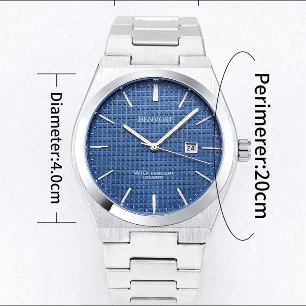 ساعة رجالية فاخرة من الفولاذ المقاوم للصدأ – تصميم عصري للأعمال، عرض التاريخ، مقاومة للماء، كوارتز، 40 مم GMB 8293