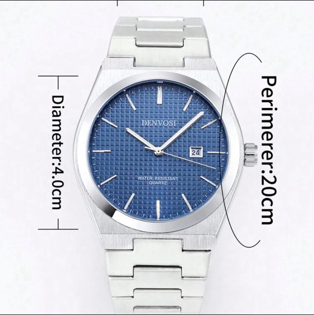 ساعة رجالية فاخرة من الفولاذ المقاوم للصدأ – تصميم عصري للأعمال، عرض التاريخ، مقاومة للماء، كوارتز، 40 مم GMB 8293