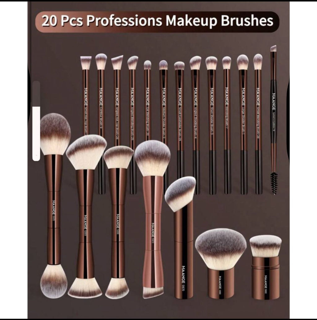 مجموعة فرش مكياج MAANGE الاحترافية – 20 قطعة بلمسة ناعمة وأناقة فاخرة code no 357