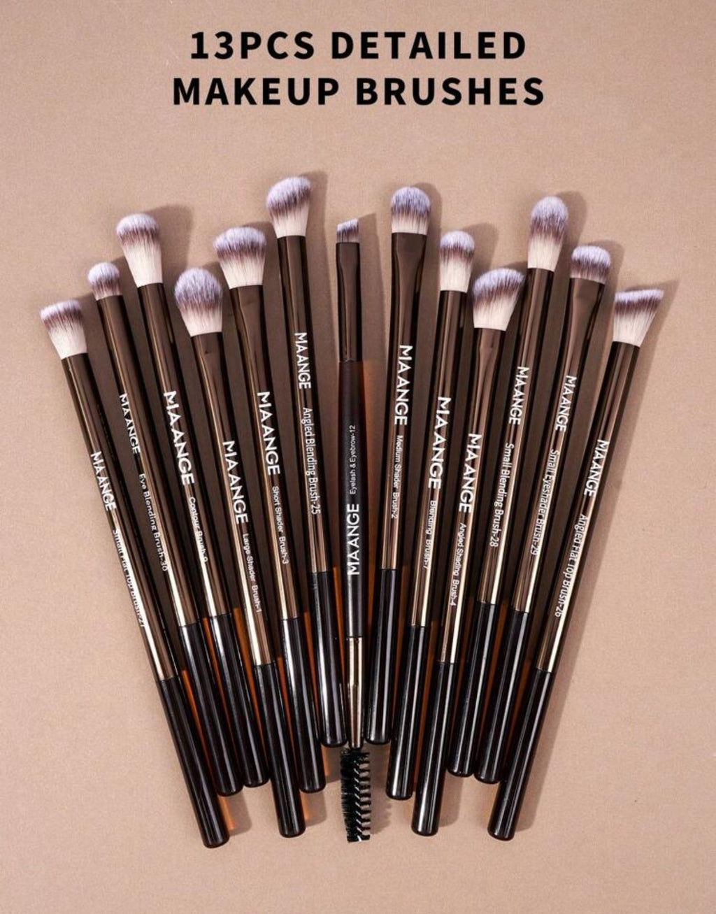 "مجموعة فرش مكياج MAANGE احترافية – 23 قطعة مع حقيبة ووسادات هوائية Cod No 358 "