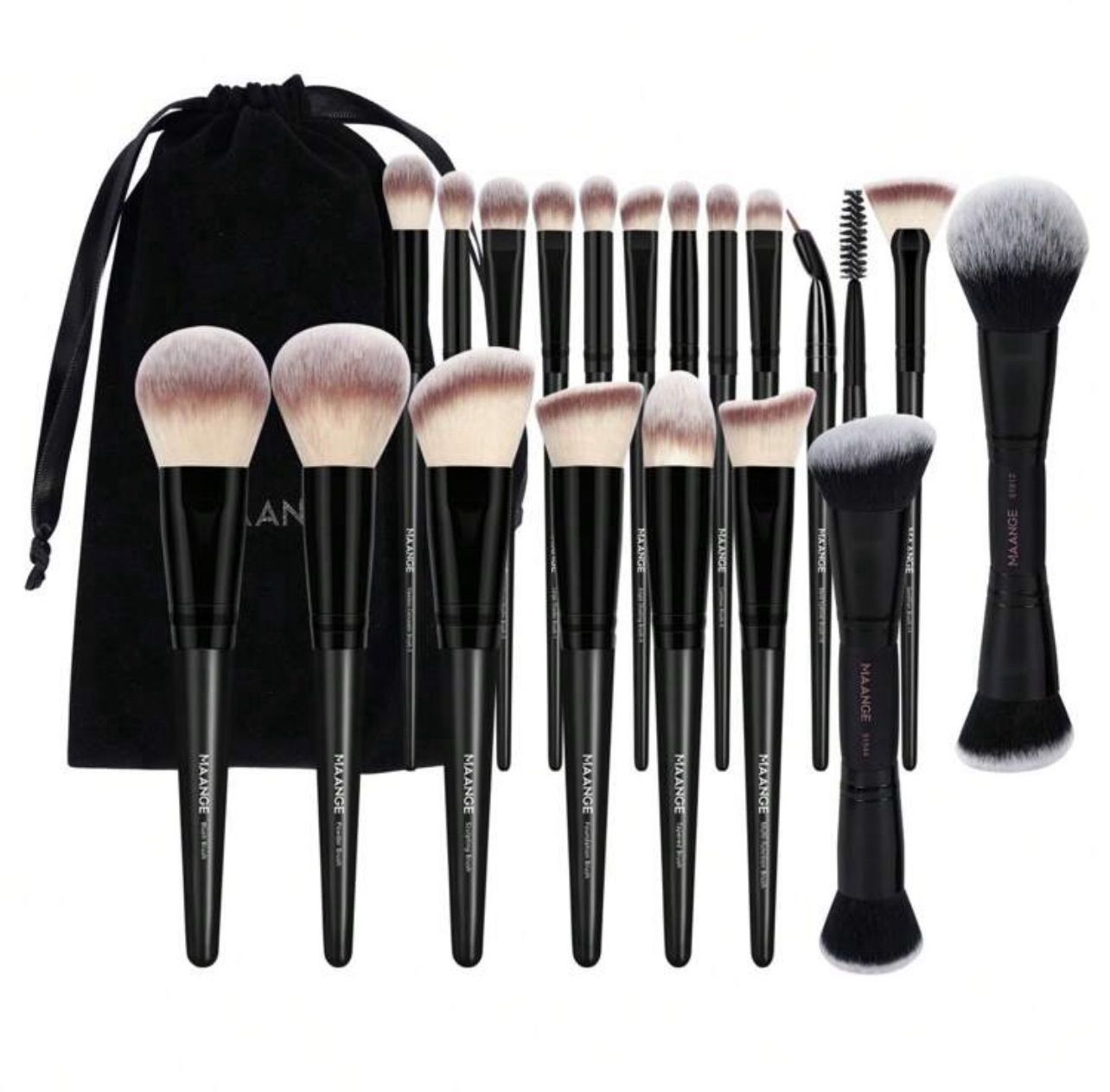 مجموعة فرش مكياج MAANGE – 20 قطعة ناعمة مع حقيبة قماش للتخزين Cod No 359