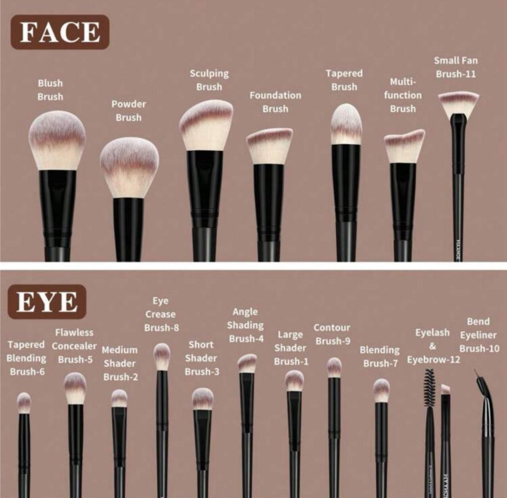 مجموعة فرش مكياج MAANGE – 20 قطعة ناعمة مع حقيبة قماش للتخزين Cod No 359