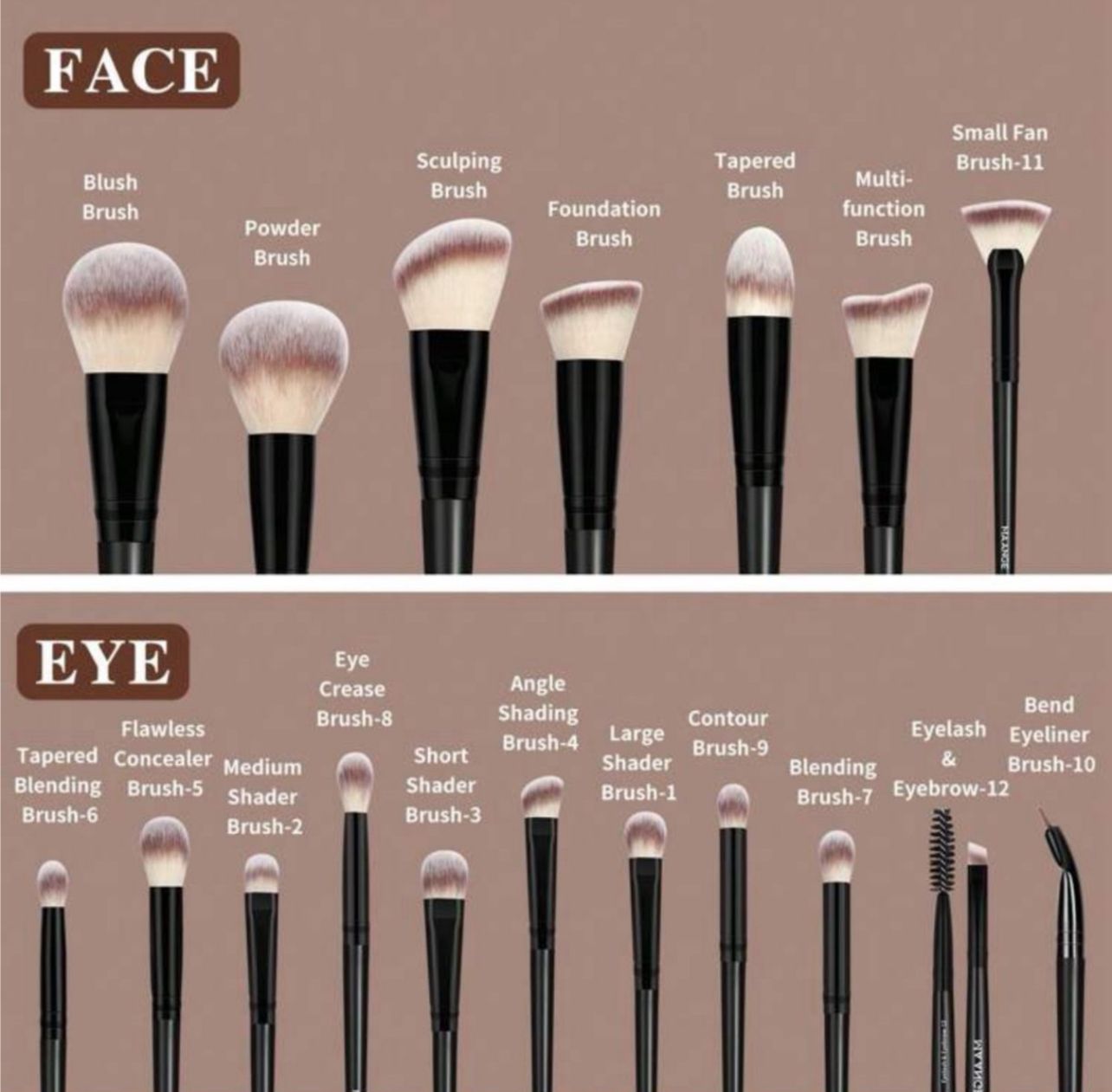 مجموعة فرش مكياج MAANGE – 20 قطعة ناعمة مع حقيبة قماش للتخزين Cod No 359