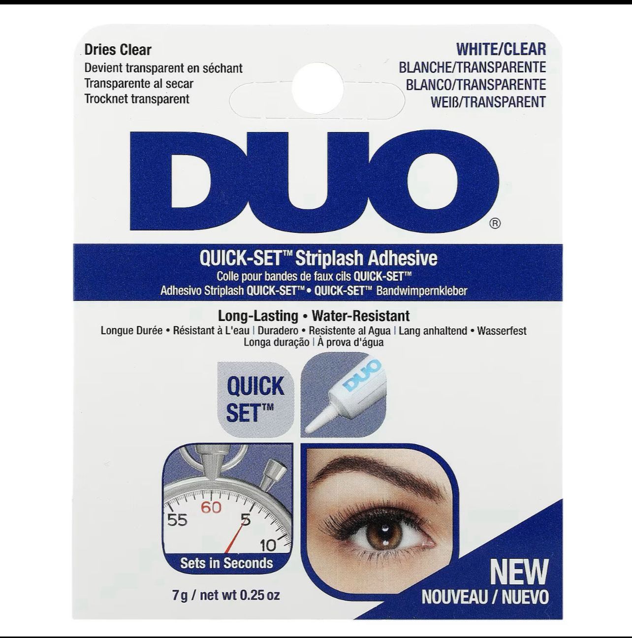 لاصق رموش ديو أبيض شفاف – سريع التثبيت (7 جم) أصلي 100% ومقاوم للماء code no DU204