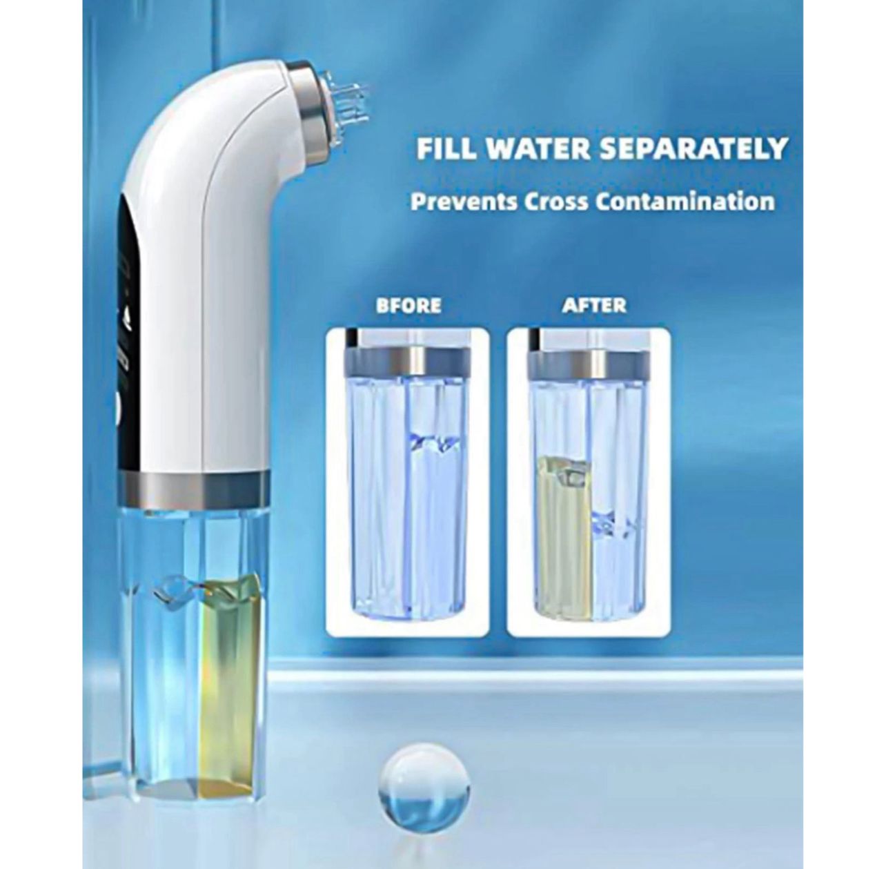 جهاز تنظيف البشرة وشفط الرؤوس السوداء – بثلاث مستويات و6 رؤوس قابلة للتبديل