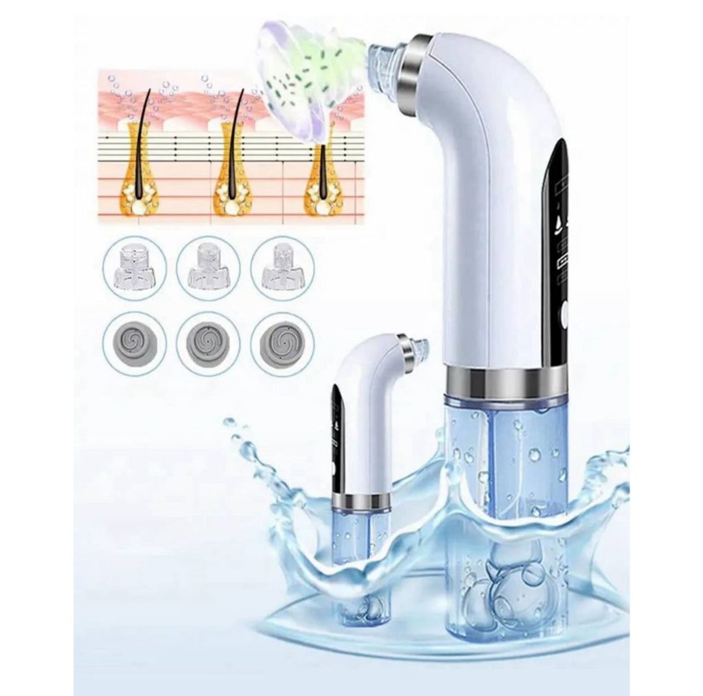 جهاز تنظيف البشرة وشفط الرؤوس السوداء – بثلاث مستويات و6 رؤوس قابلة للتبديل