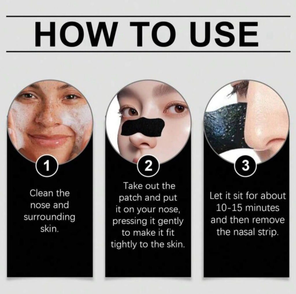 شرائط تنظيف الأنف بالفحم – 24 قطعة لإزالة الرؤوس السوداء وشد المسام