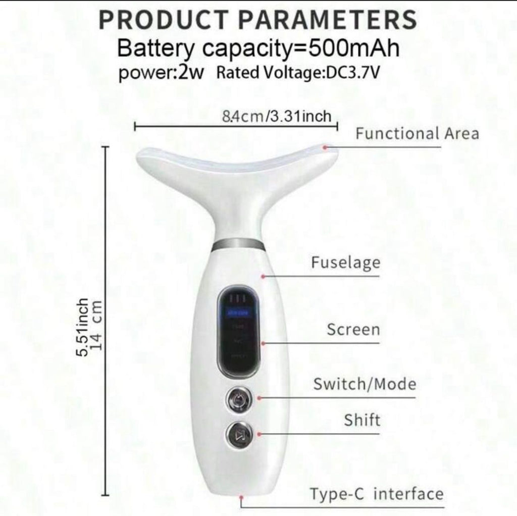 جهاز تنظيف وتدليك الوجه والرقبة القابل لإعادة الشحن 4 أوضاع متعددة للعناية بالبشرة