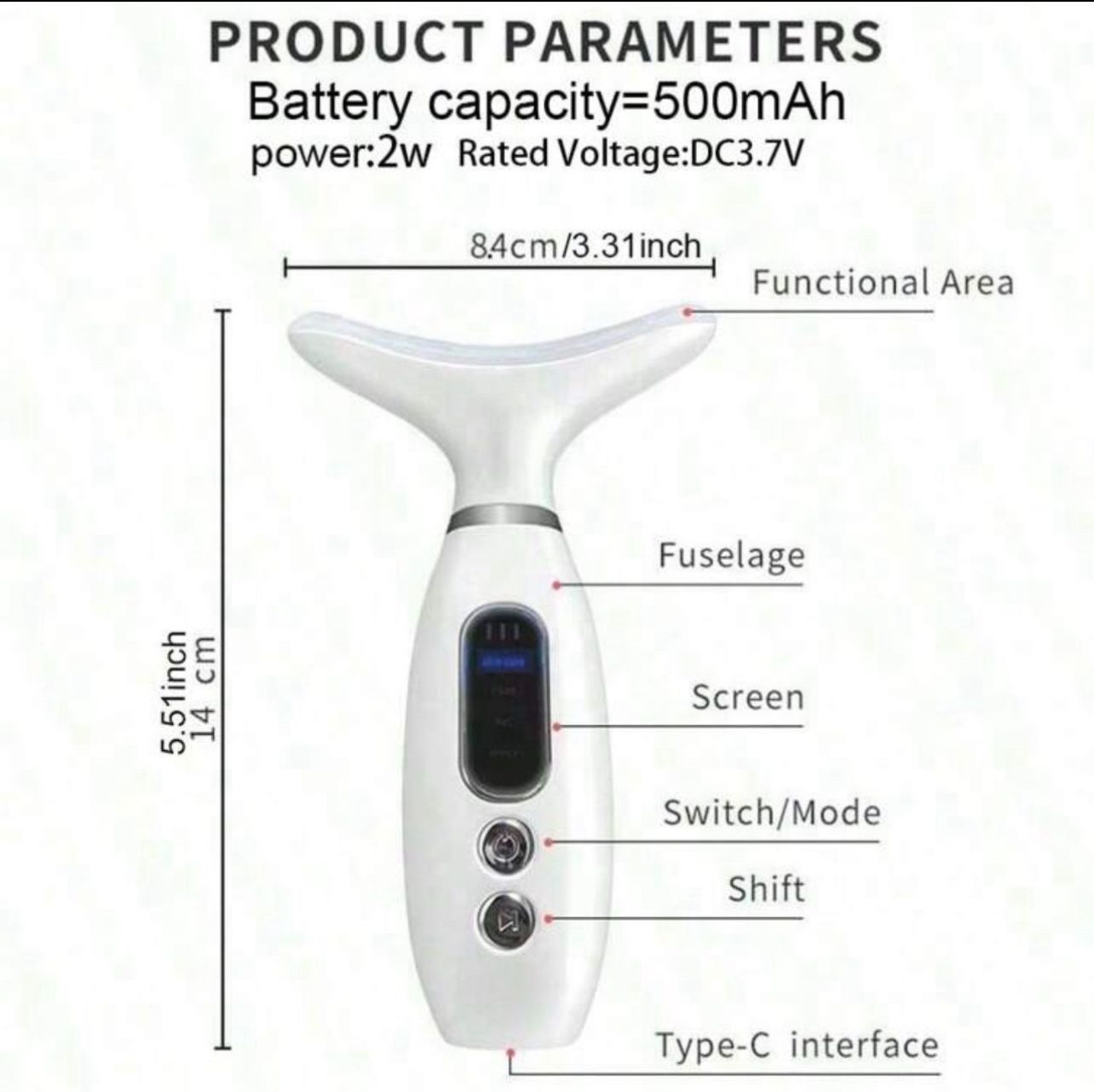 جهاز تنظيف وتدليك الوجه والرقبة القابل لإعادة الشحن 4 أوضاع متعددة للعناية بالبشرة