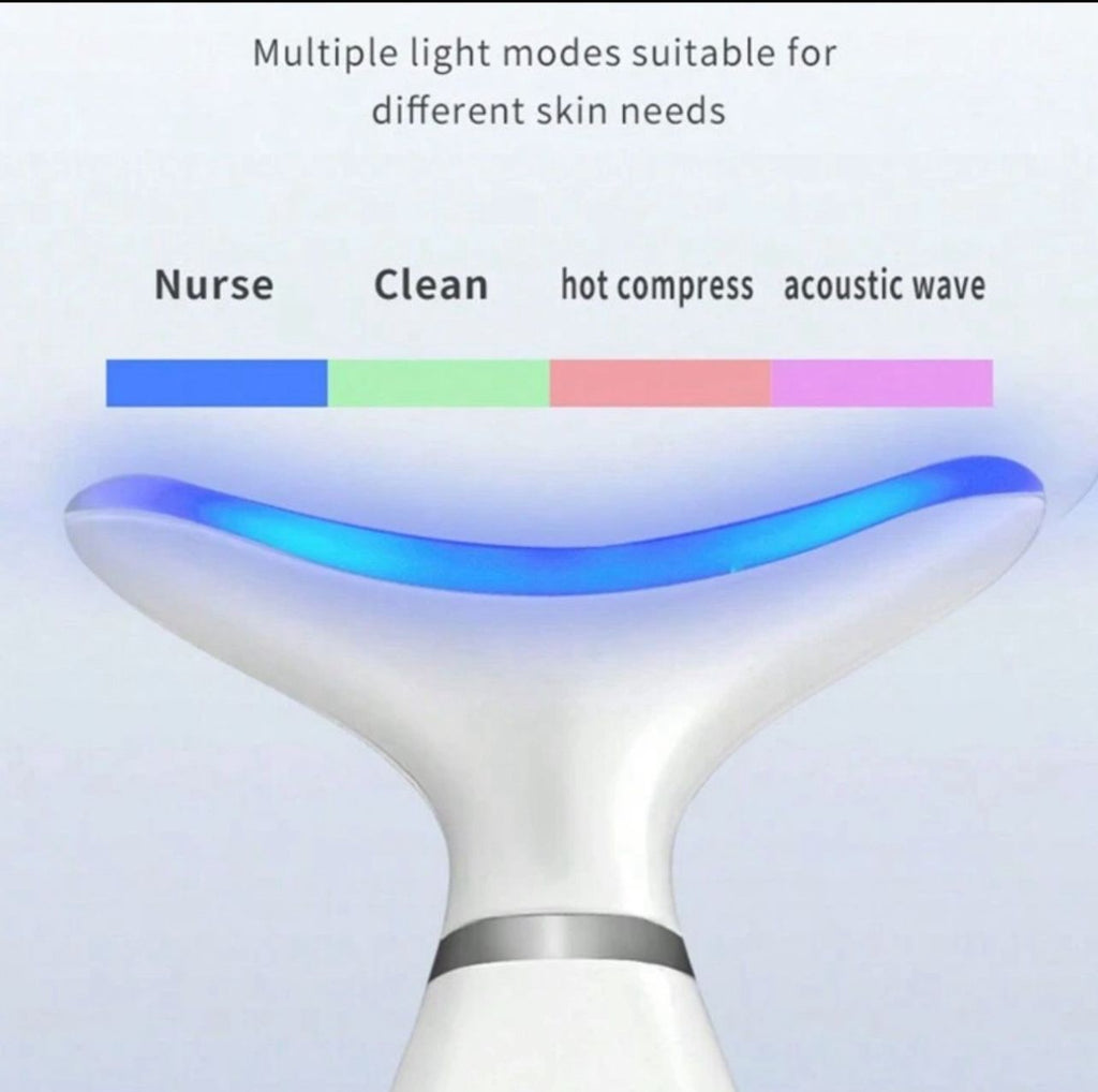 جهاز تنظيف وتدليك الوجه والرقبة القابل لإعادة الشحن 4 أوضاع متعددة للعناية بالبشرة
