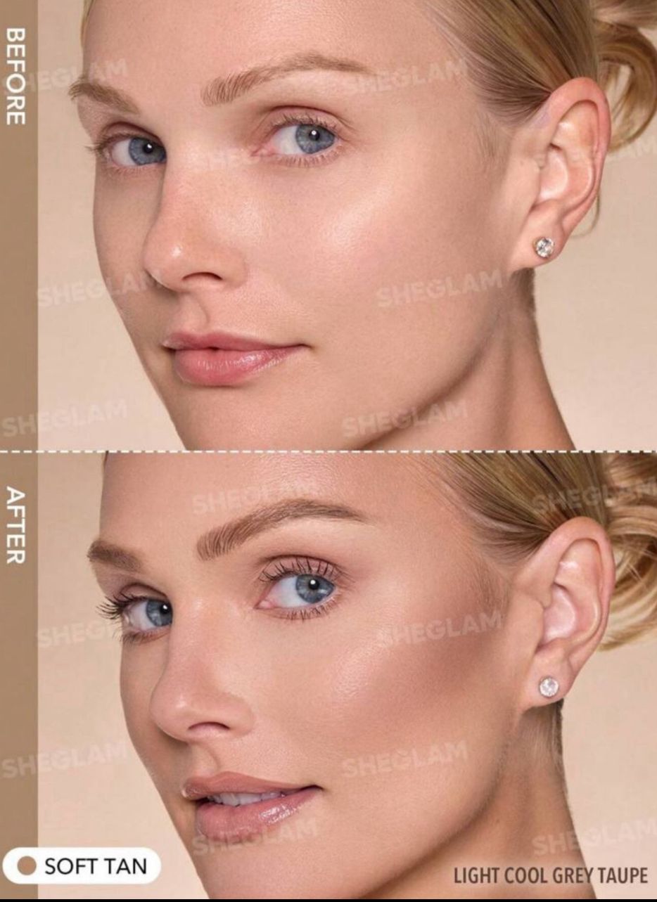 كونتور سائل ثنائي الرأس من شيقلام تحديد دقيق بلون Soft Tan