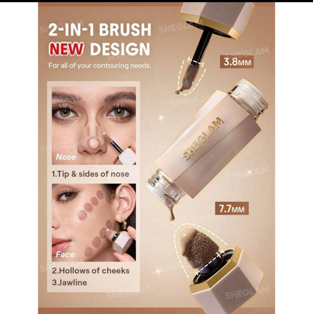 كونتور سائل ثنائي الرأس من شيقلام تحديد دقيق بلون Warm Honey