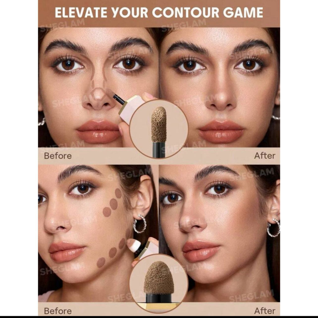 كونتور سائل ثنائي الرأس من شيقلام تحديد دقيق بلون Warm Honey