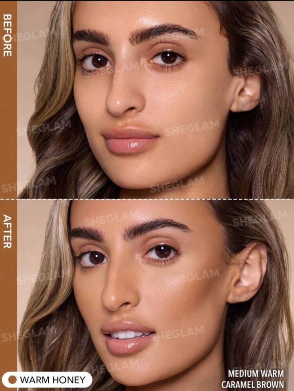 كونتور سائل ثنائي الرأس من شيقلام تحديد دقيق بلون Warm Honey