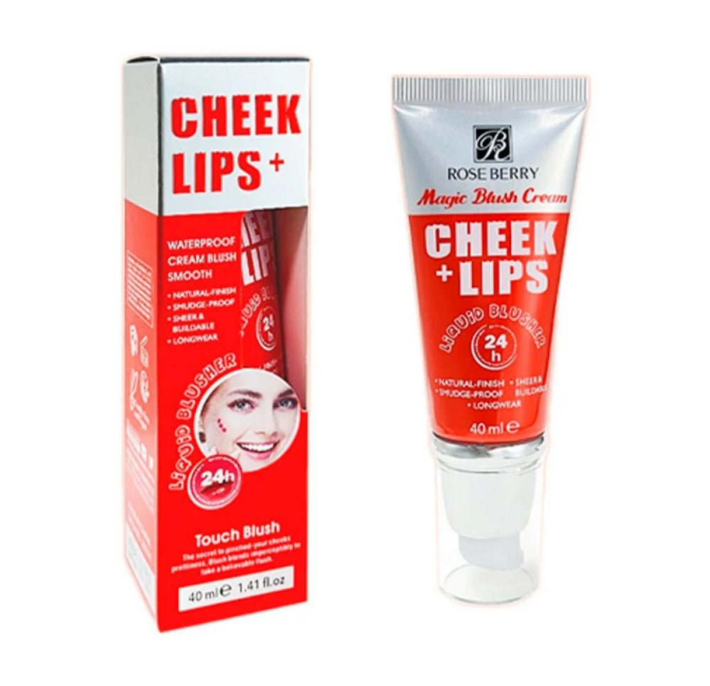 مورد خدود وشفاه سحري 2 في 1 من روز بيري – 40 مل، مقاوم للماء وثبات حتى 24 ساعة