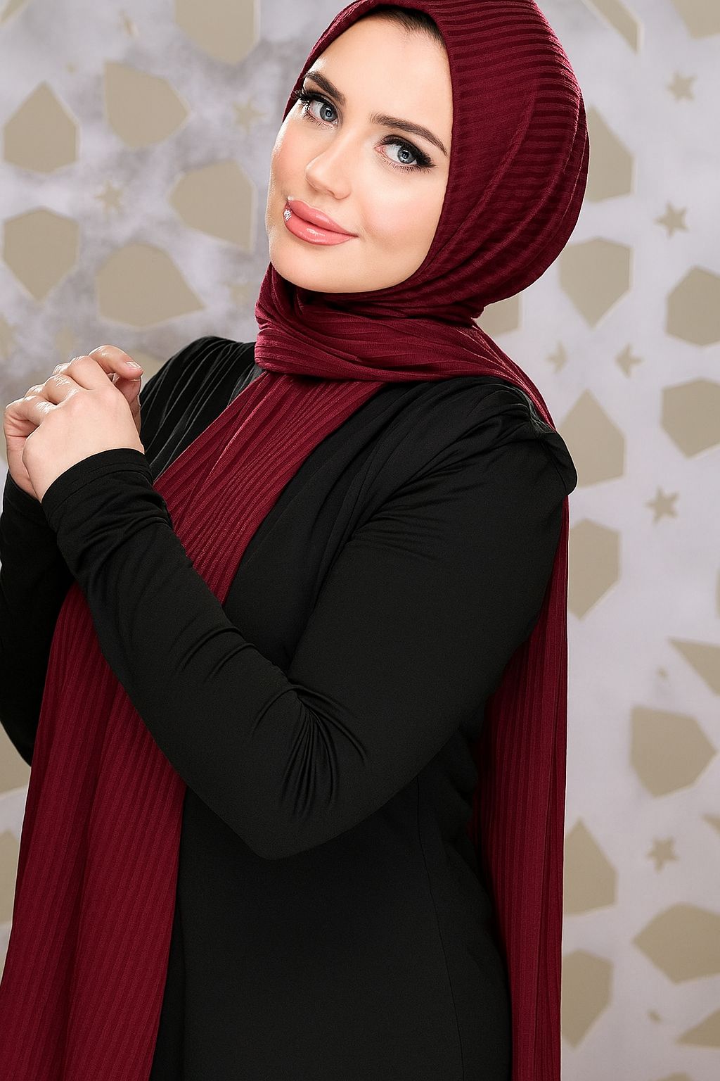 حجاب ريب صيفي بكبسونة حديد أمامية من Pinky Turbans – كود: PKY-006-WB