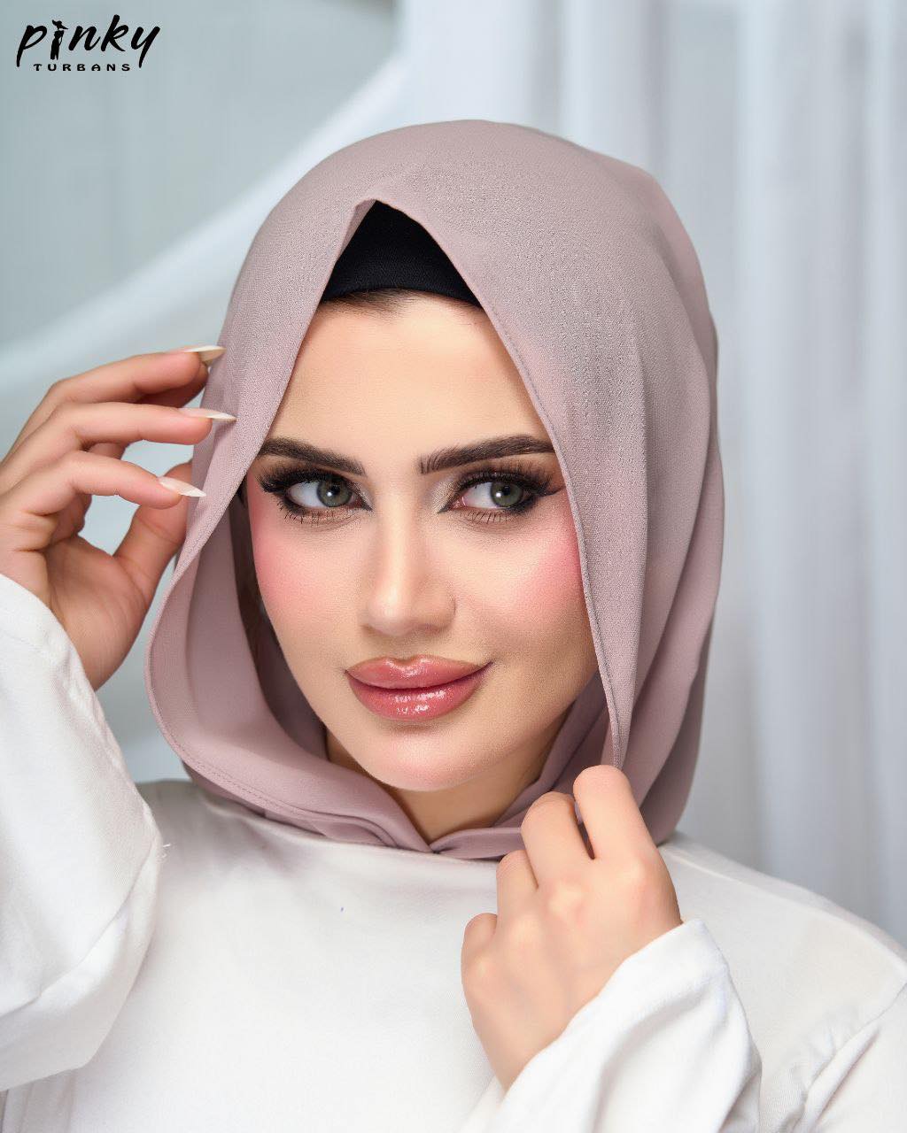 إيزي سكارف شيفون سادة من Pinky Turbans – كود PKY-008-PK