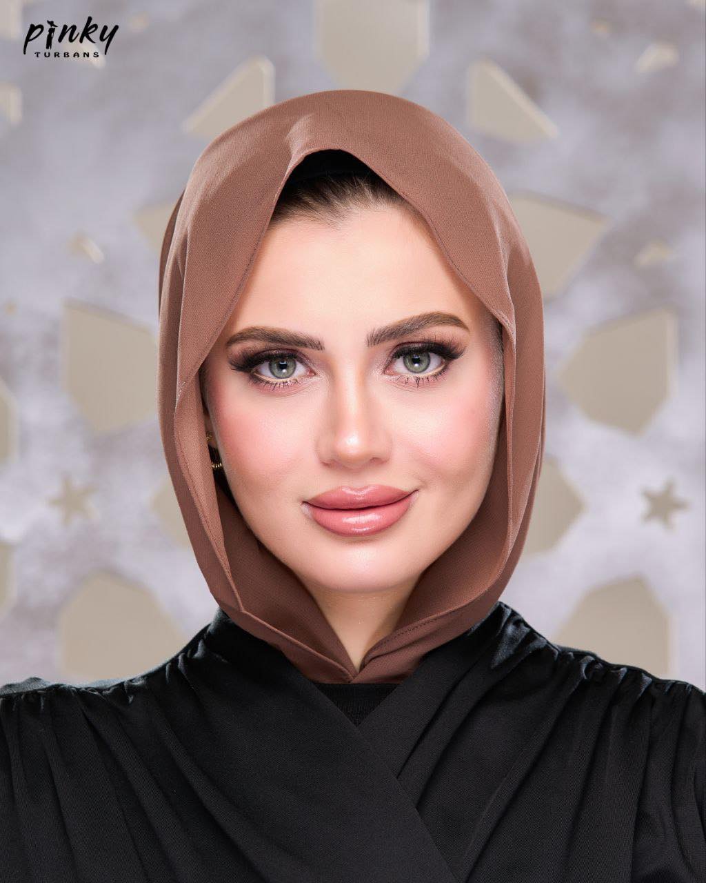 إيزي سكارف شيفون سادة من Pinky Turbans – كود PKY-008-BR