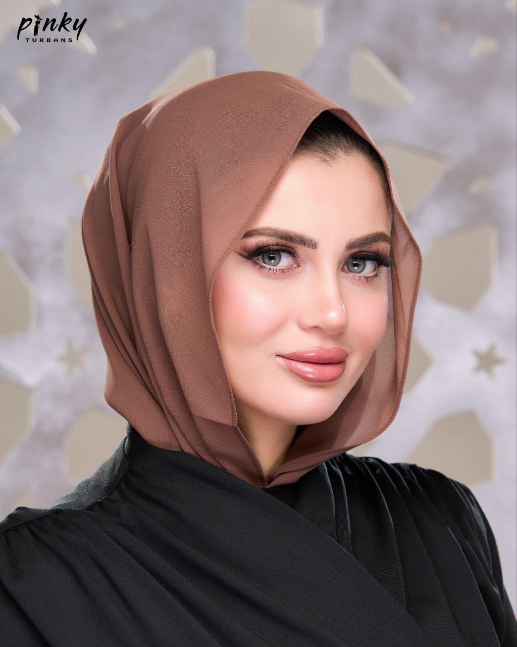 إيزي سكارف شيفون سادة من Pinky Turbans – كود PKY-008-BR