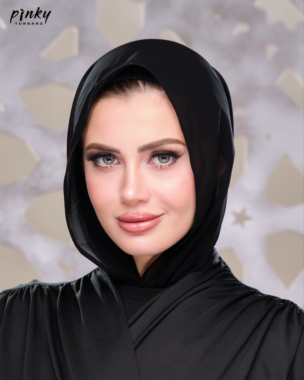 إيزي سكارف شيفون سادة من Pinky Turbans – كود PKY-008-BK
