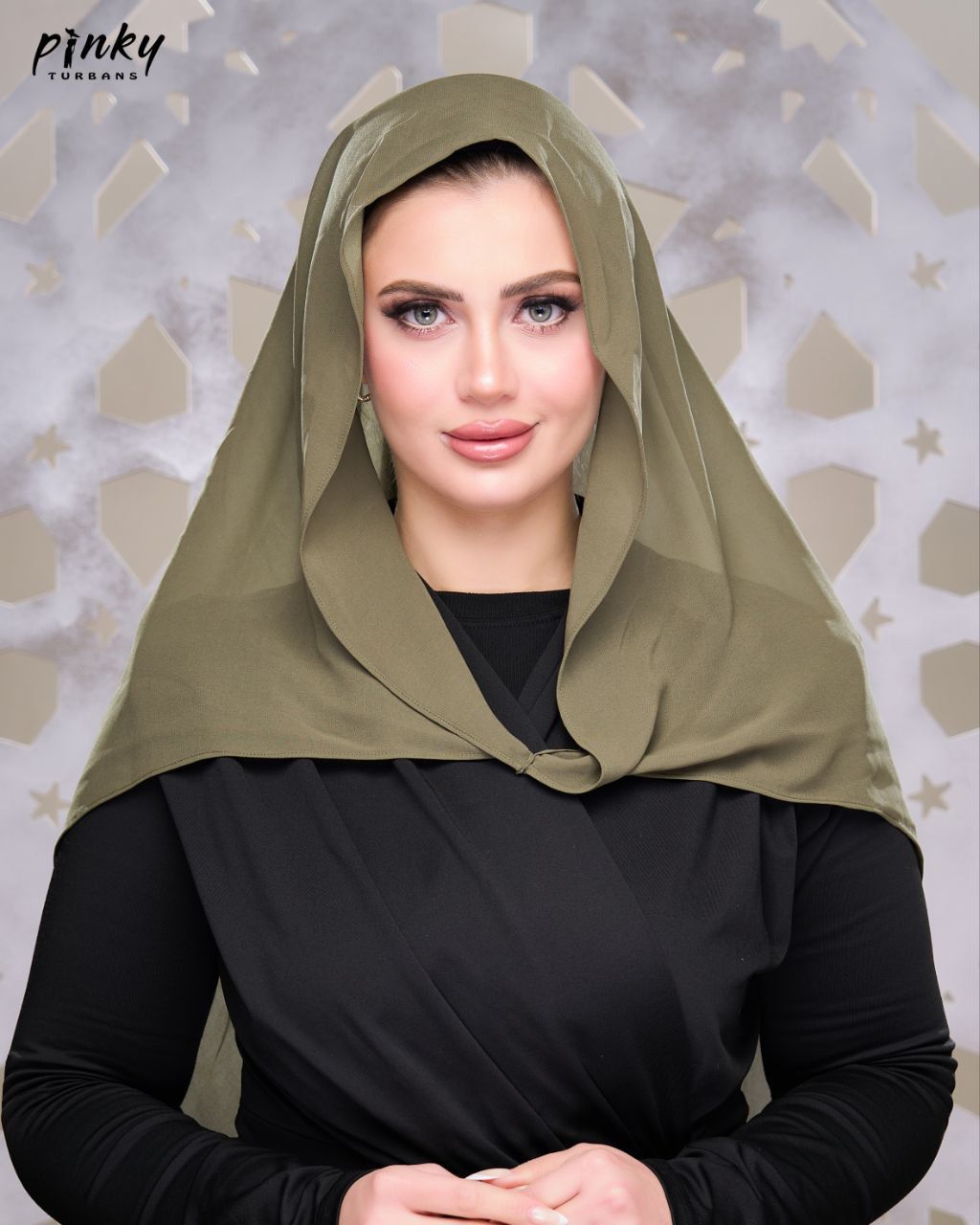إيزي سكارف شيفون سادة من Pinky Turbans – كود PKY-008-KH