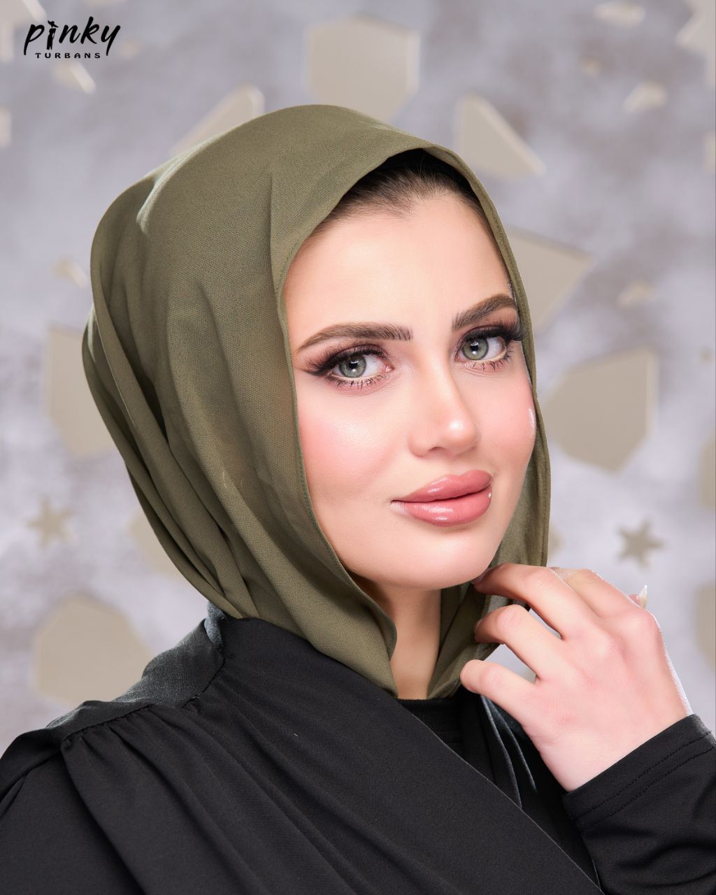 إيزي سكارف شيفون سادة من Pinky Turbans – كود PKY-008-KH