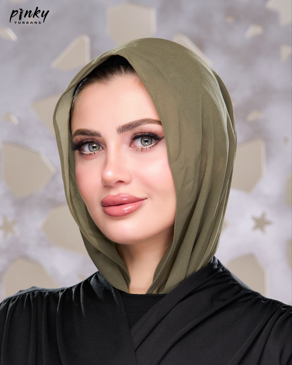 إيزي سكارف شيفون سادة من Pinky Turbans – كود PKY-008-KH