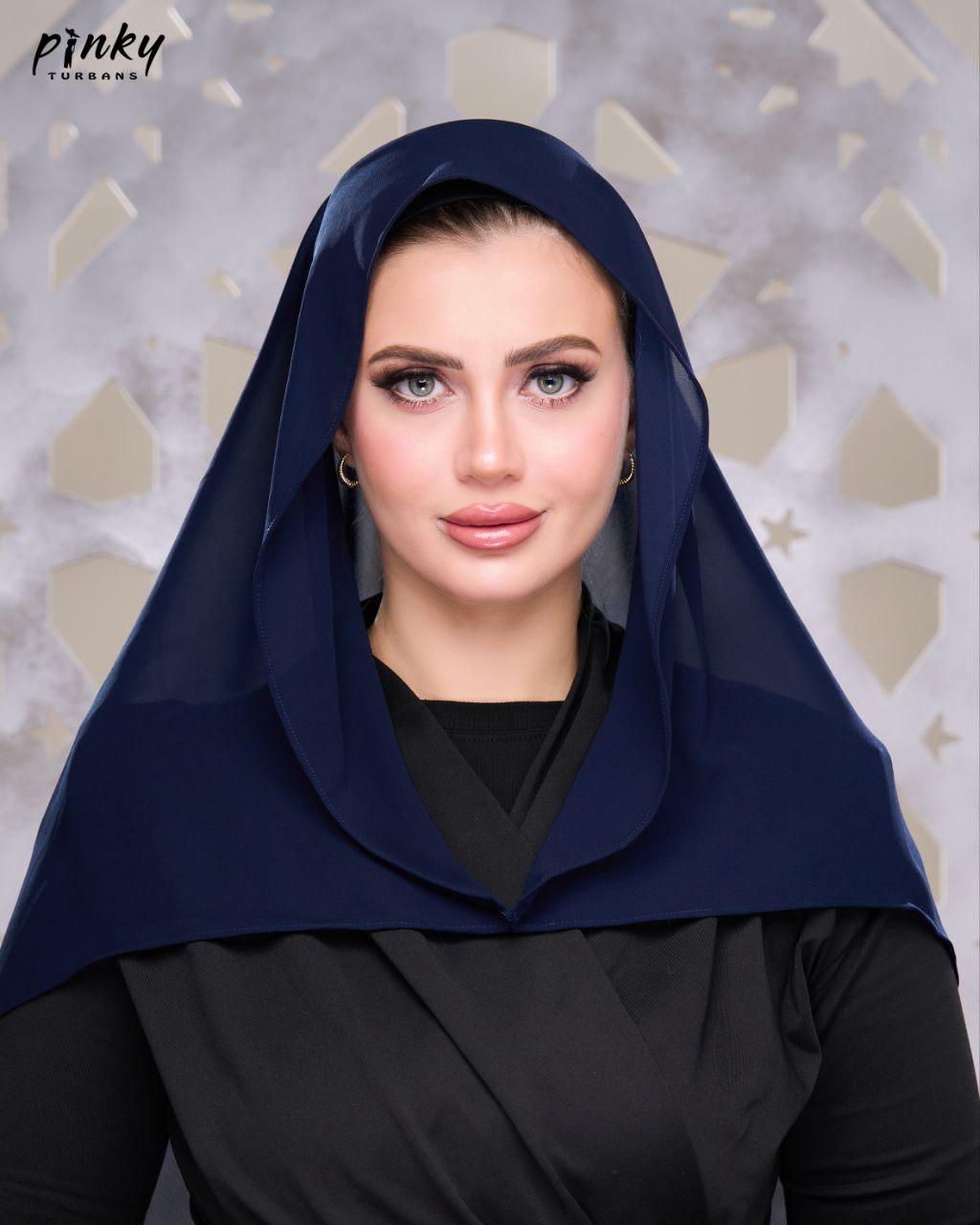 إيزي سكارف شيفون سادة من Pinky Turbans – كود PKY-008-NV