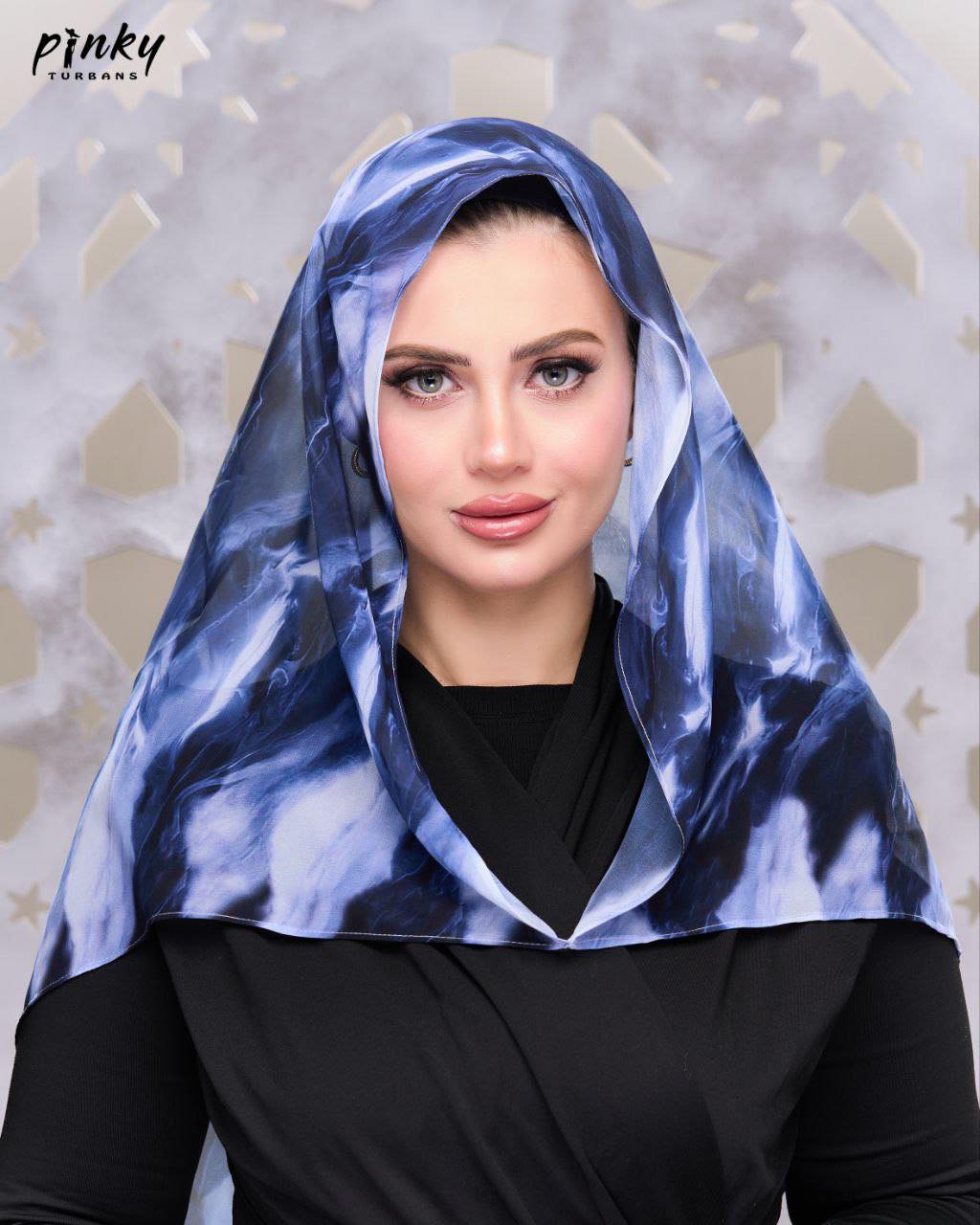 إيزي سكارف شيفون سادة من Pinky Turbans – كود PKY-008-BB