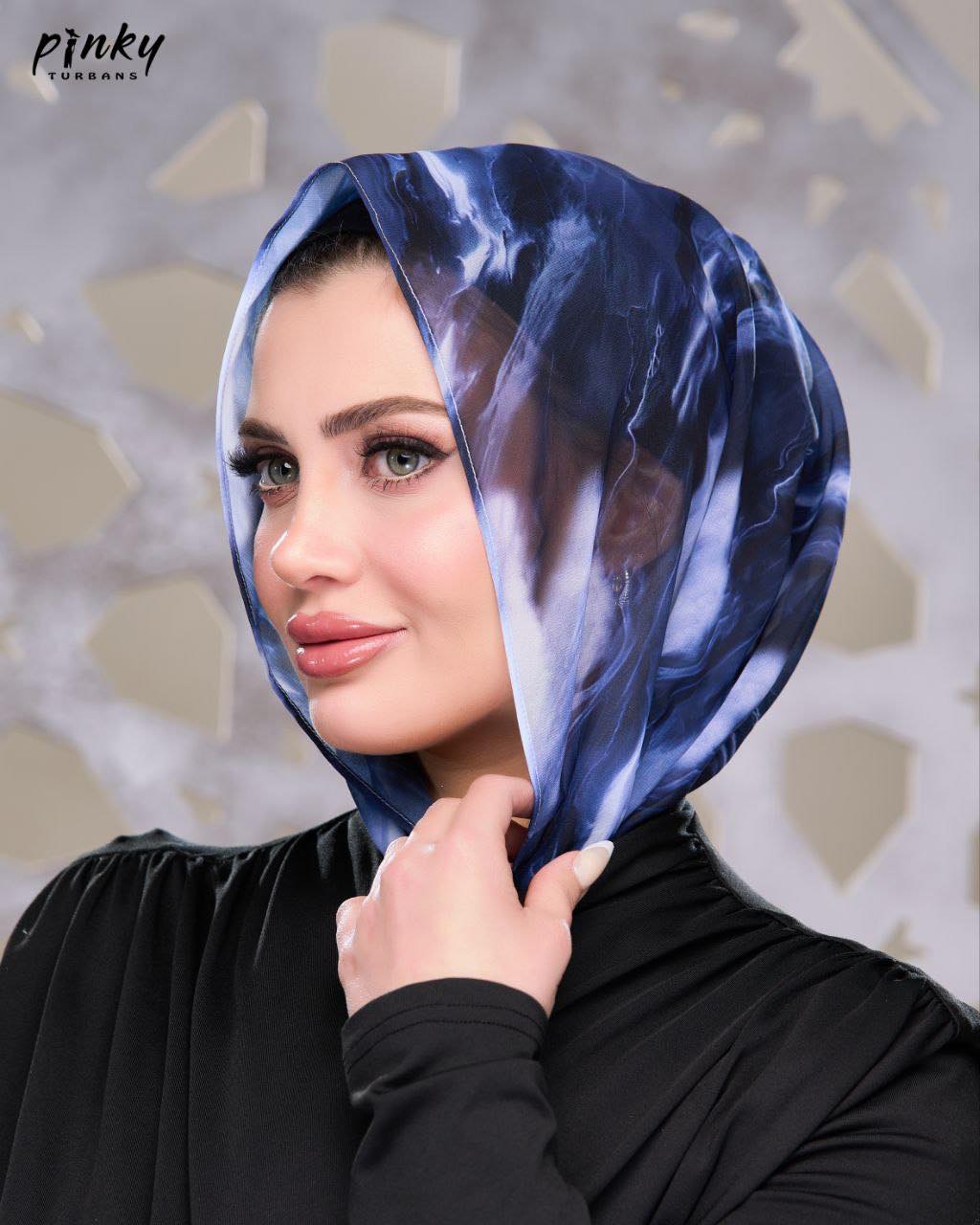 إيزي سكارف شيفون سادة من Pinky Turbans – كود PKY-008-BB
