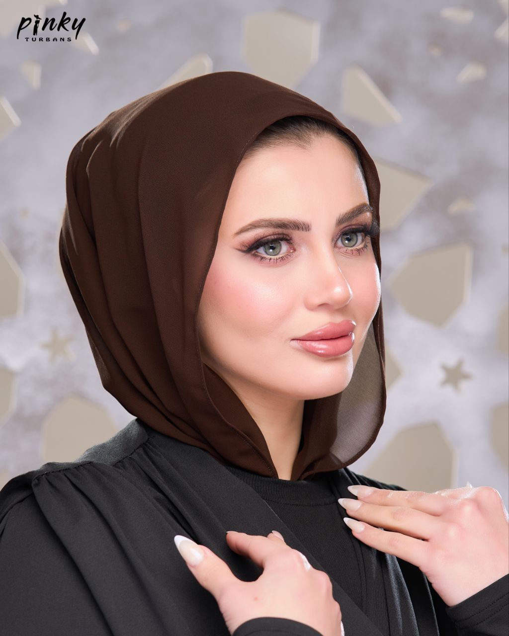 إيزي سكارف شيفون سادة من Pinky Turbans – كود PKY-008-DB