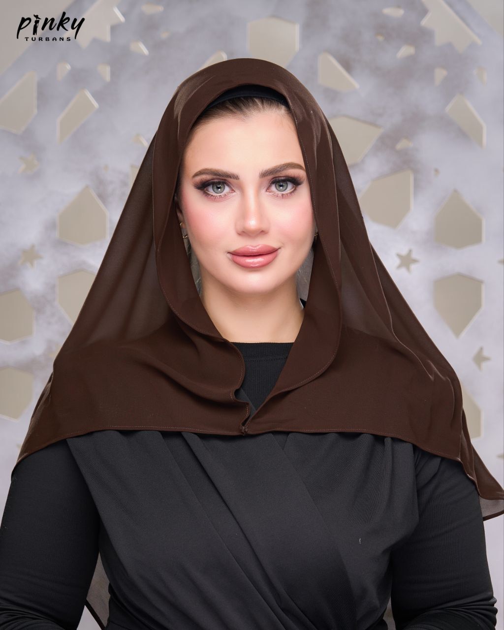 إيزي سكارف شيفون سادة من Pinky Turbans – كود PKY-008-DB