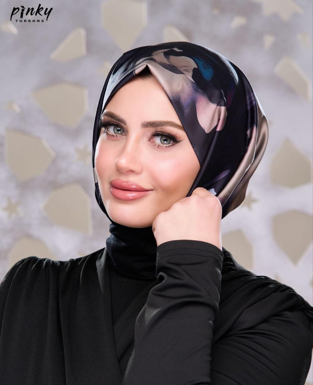 طباقية ساتان منقوش × قطن بجوانب مرنة وتغليق كباسين من الخلف - من بينكي كود PKY-010-MIX