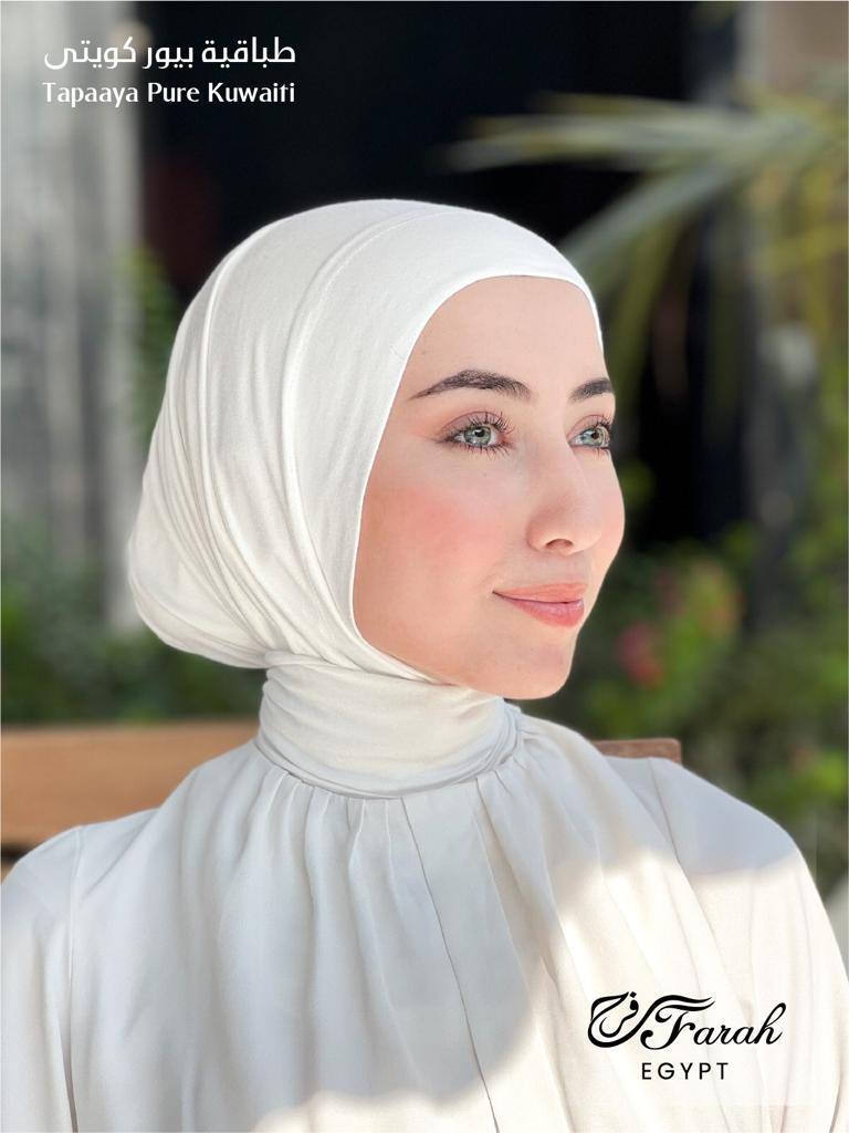 طباقية بيور كويتي من Farah بأربطة قابلة للتعديل - كود FRH-020 WH