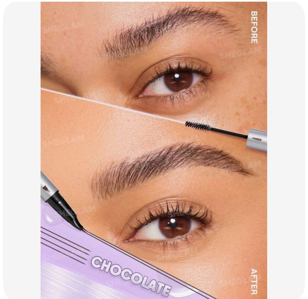 قلم تصفيف الحواجب SHEGLAM Real Flow – بني غامق (Chocolate)