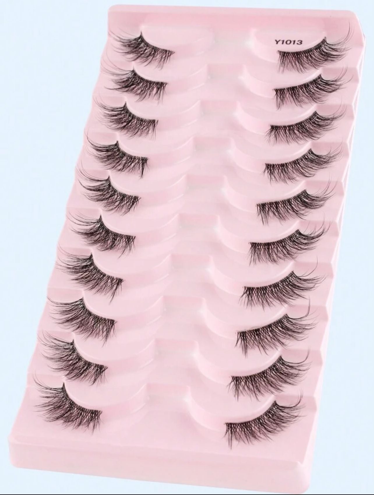 الرموش 10 أزواج ثلاثية الأبعاد طبيعية وكثيفة بتصميم نصف العين لمكياج السهرات Y1013