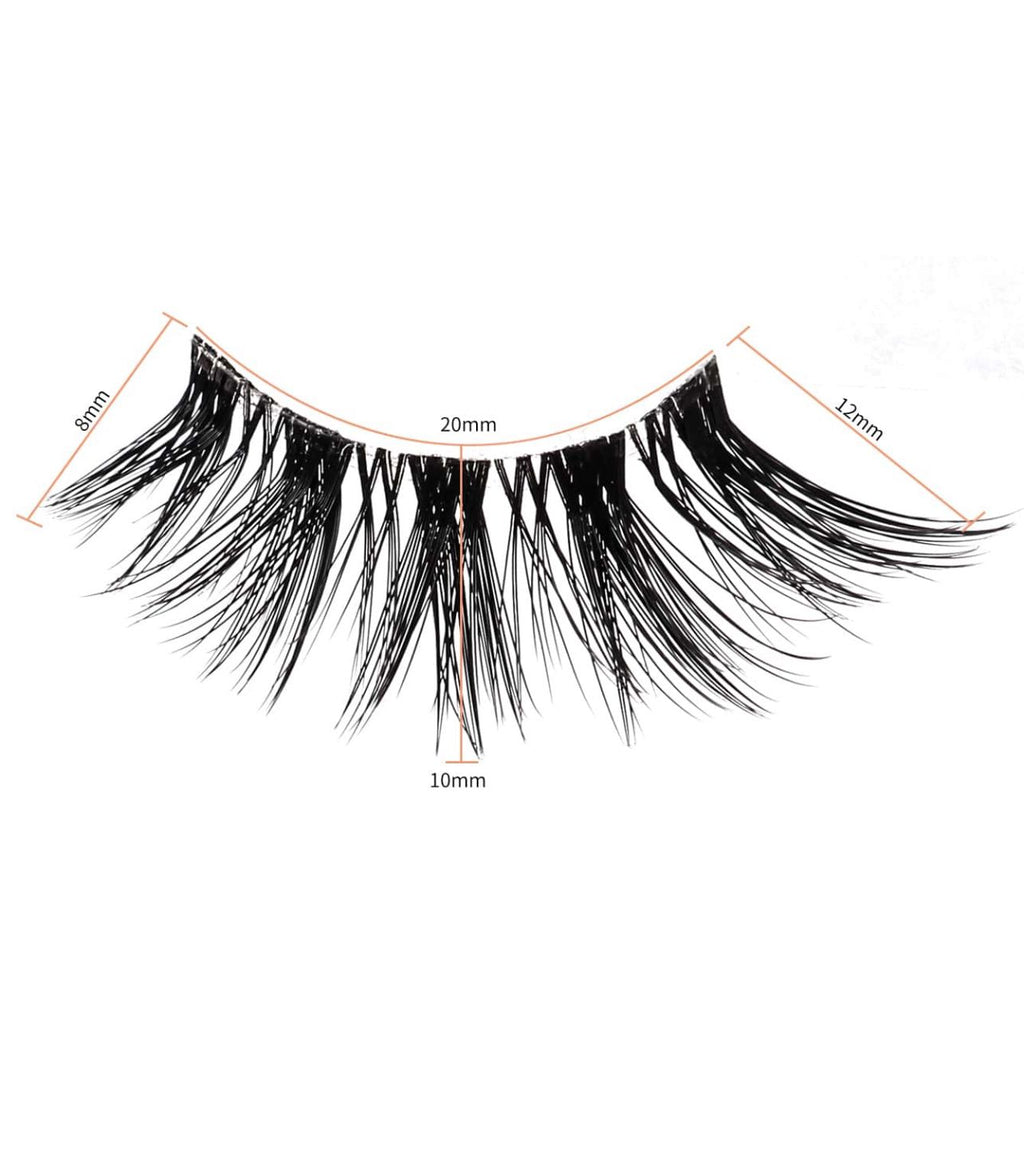 Y1009 رموش صناعية نصف عين 10 أزواج بطول 8 12 ملم طبيعية وكثيفة