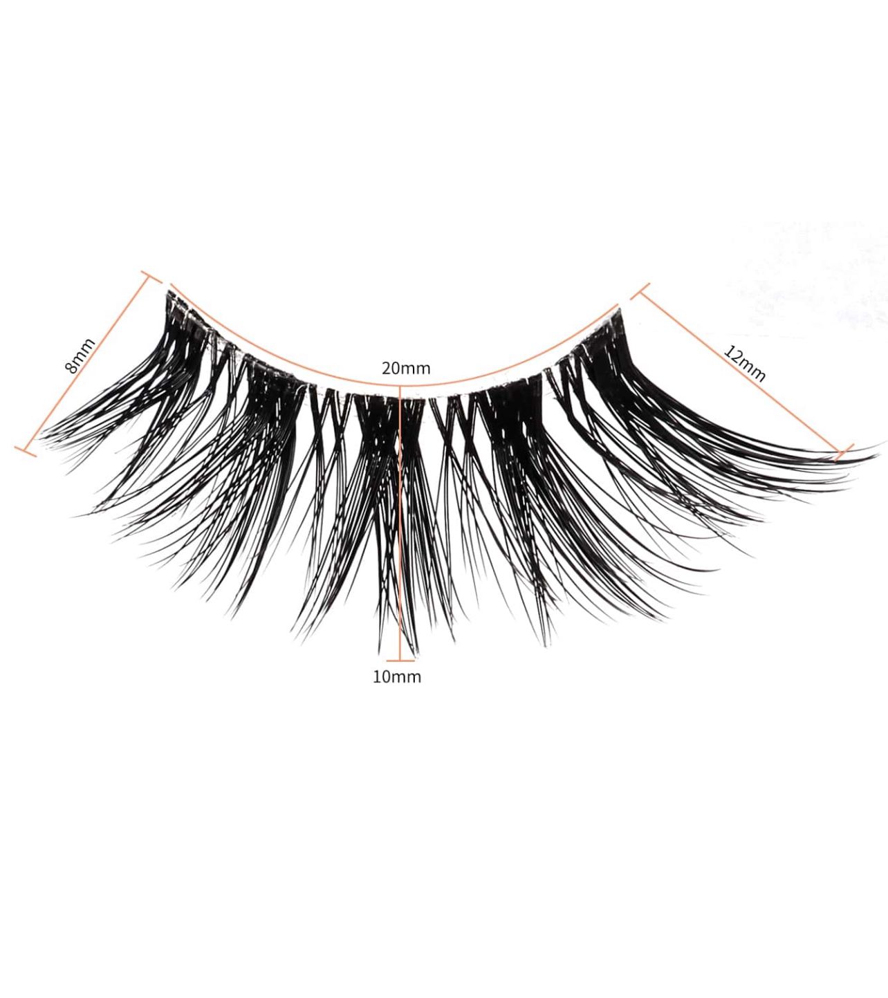 Y1009 رموش صناعية نصف عين 10 أزواج بطول 8 12 ملم طبيعية وكثيفة