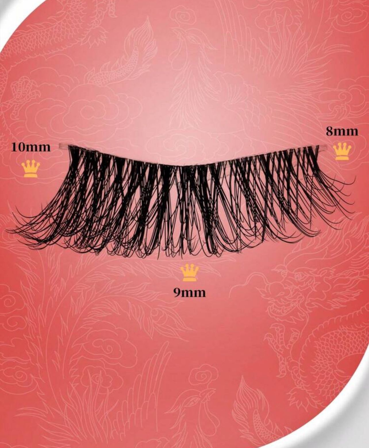 رموش صناعية نصف عين – 10 أزواج ثلاثية الأبعاد طبيعية وكثيفة Y1053