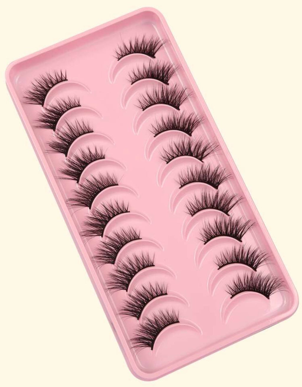 رموش صناعية متعرجة متقاطعة – 10 أزواج لمكياج جذاب Y1049