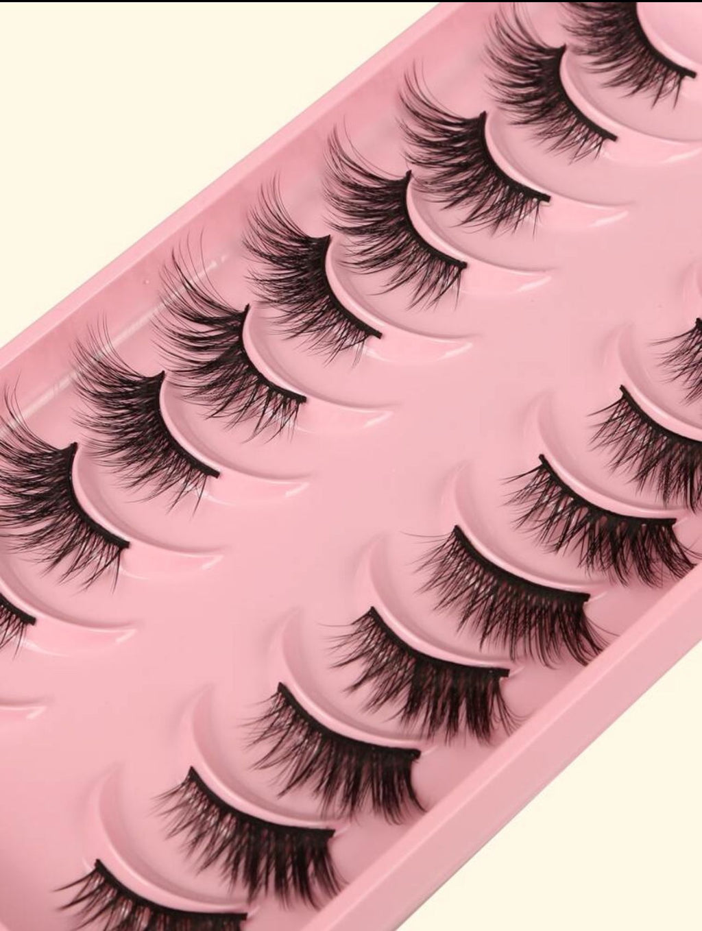 رموش صناعية متعرجة متقاطعة – 10 أزواج لمكياج جذاب Y1049