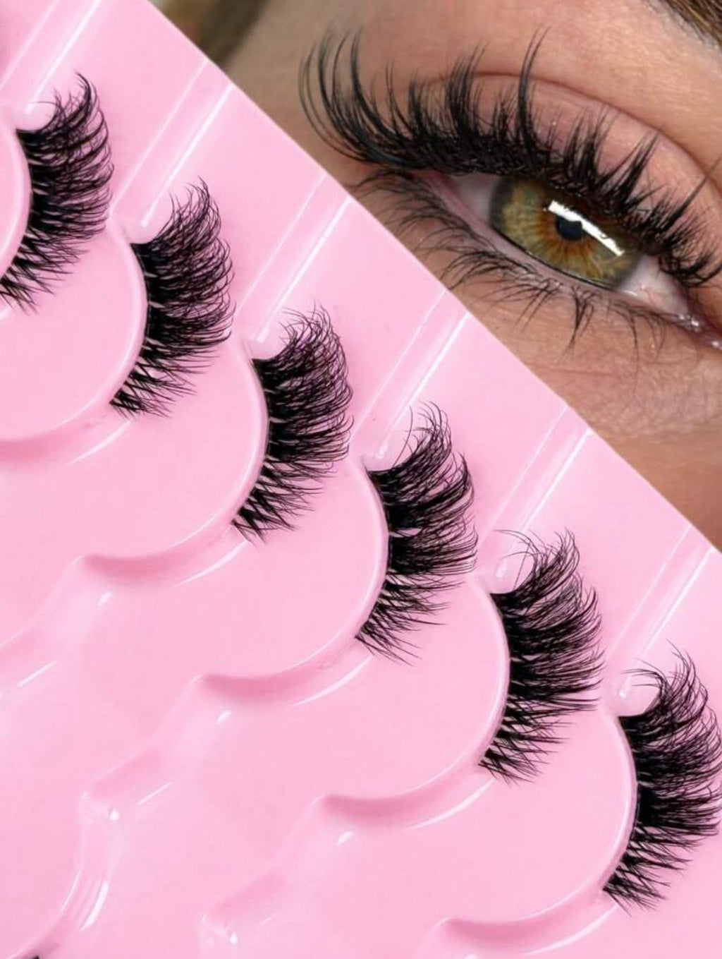 رموش صناعية نصف عين – 9 أزواج بتصميم عيون القطة طبيعي Y1051