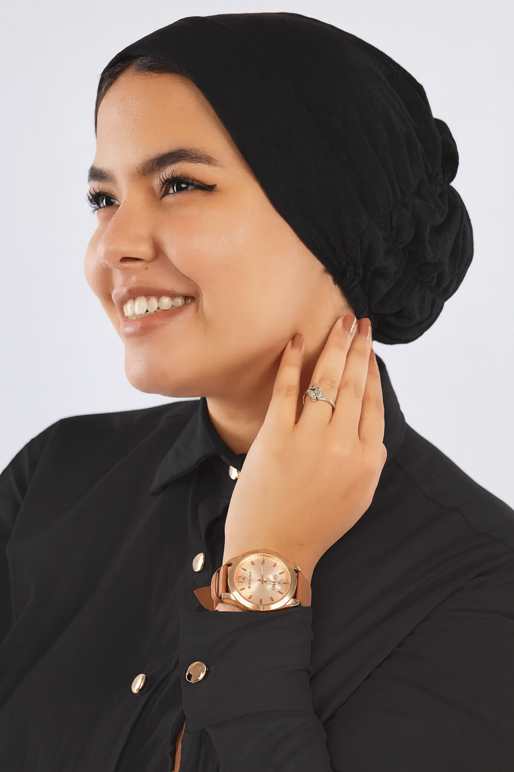 بونيه كويتي بخامة قطنية لتثبيت الحجاب وتحديد ملامح الوجه من جميلة كود 3003-1