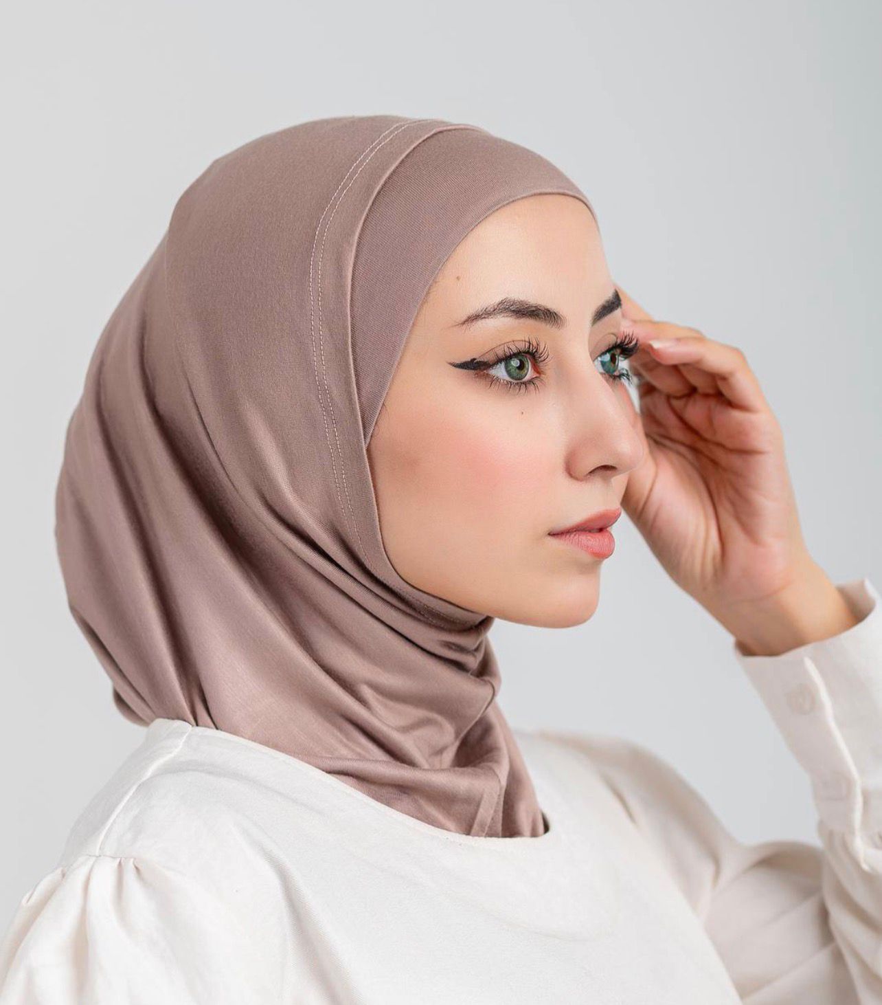 طقم حجاب بيور ليكرا قطعتين من فرح – خامة ناعمة مرنة ومريحة FRH-030 -6