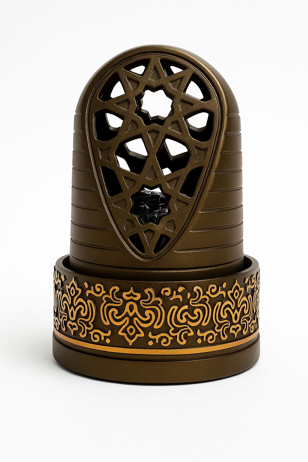 مبخرة فاخرة بتصميم منارة بقاعدة زخرفية  INC-009-BRW