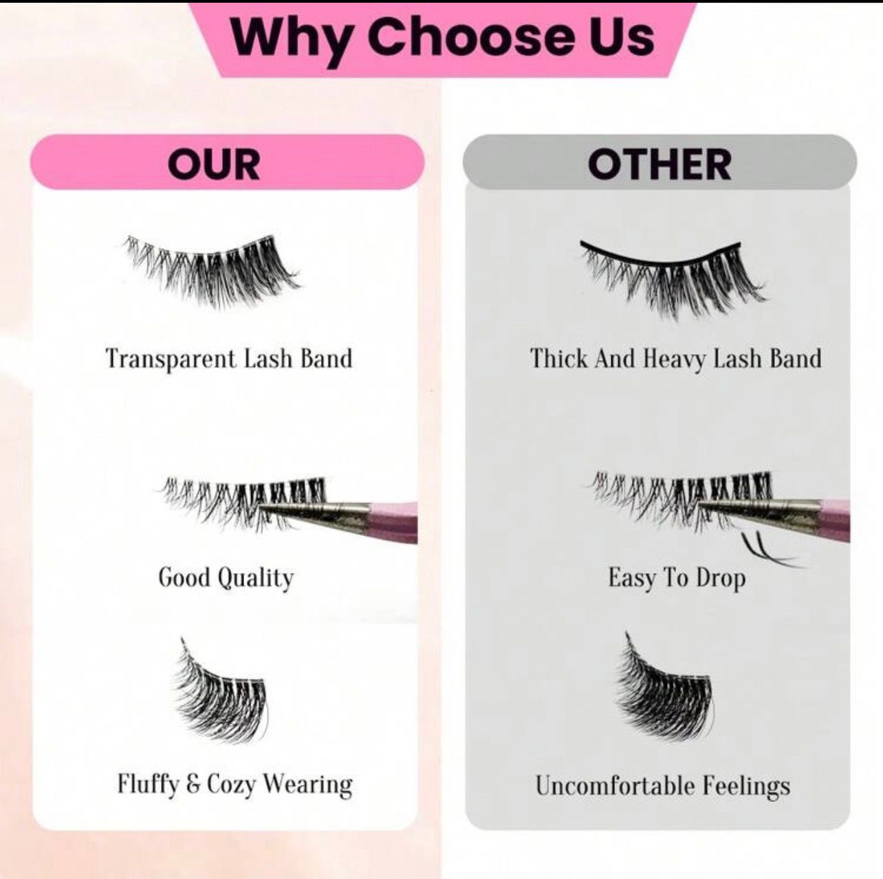 رموش نصفية طبيعية – 10 أزواج   Y1063