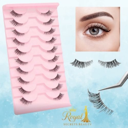 رموش صناعية طبيعية عين القطة – 10 أزواج بالشريط الشفاف Y1067