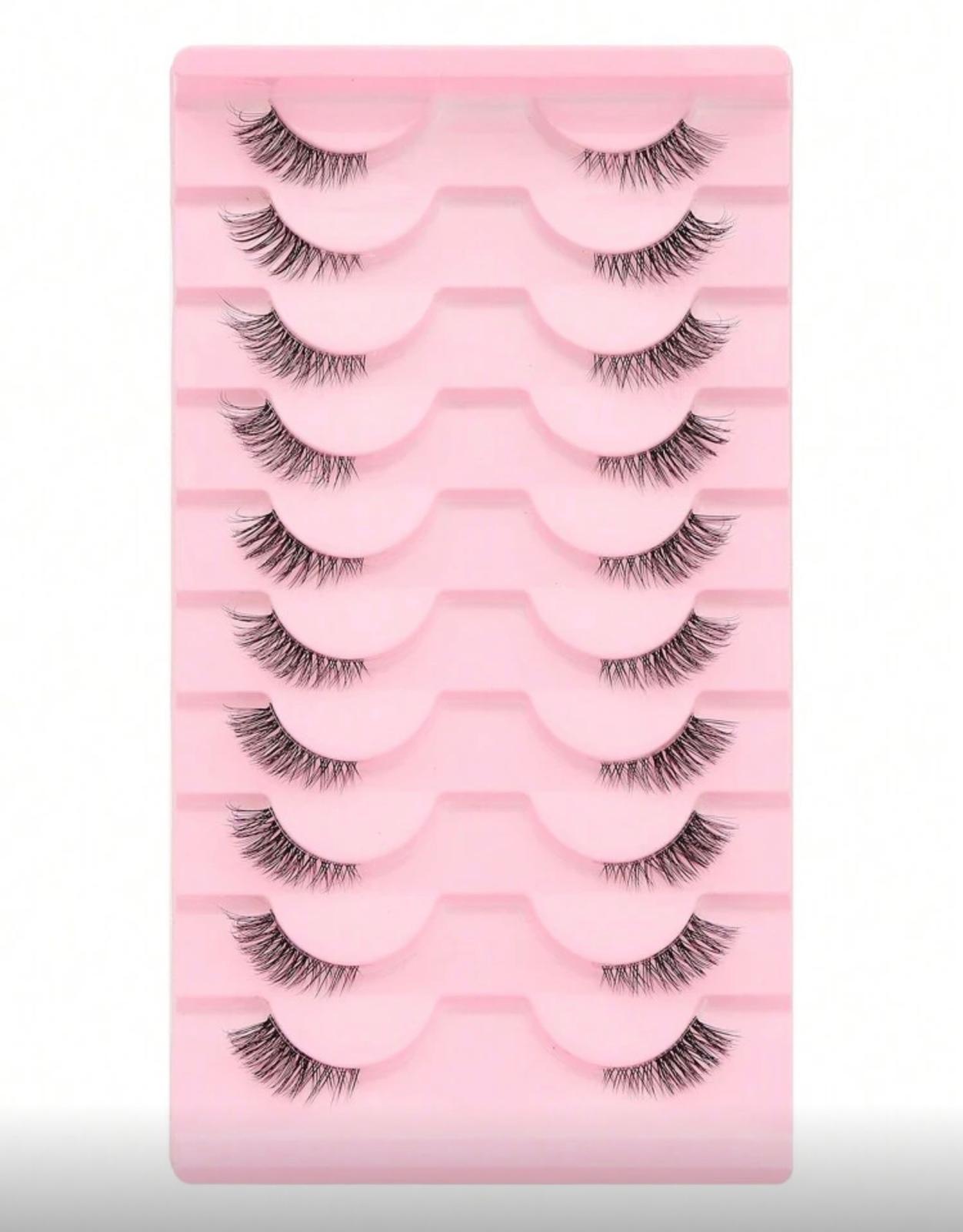 رموش صناعية طبيعية عين القطة – 10 أزواج بالشريط الشفاف Y1067